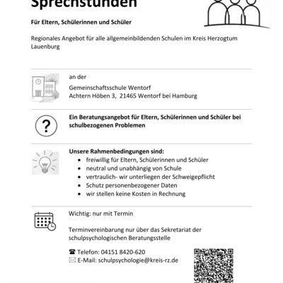 Sprechstunden Handzettel GMS Wentorf